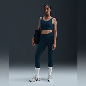 SET Nike Women's Zenvy Rib Set (Bra & Leggings), Navy, Sz M